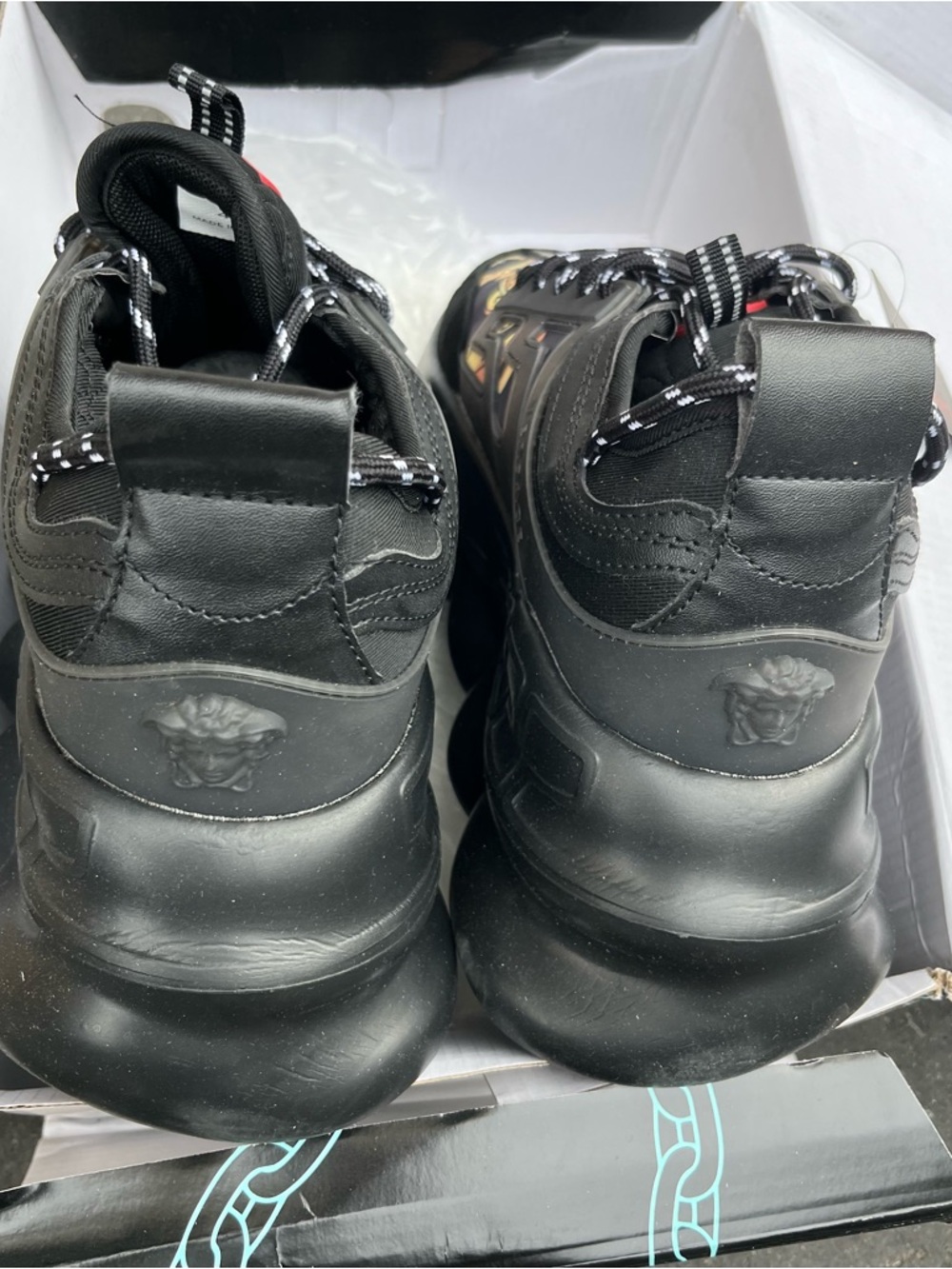Versace Black and Gold Chain Reaction Sneakers - Picture 2 of 7